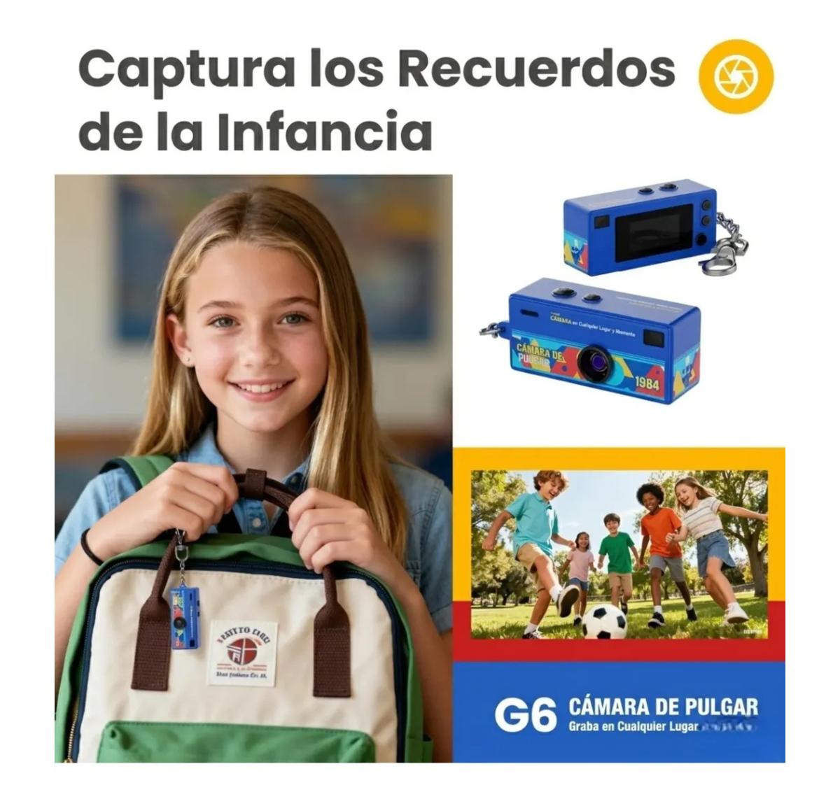 MINI CÁMARA DIGITAL INFANTIL LLAVERO RETRO MINIATURA WIFI