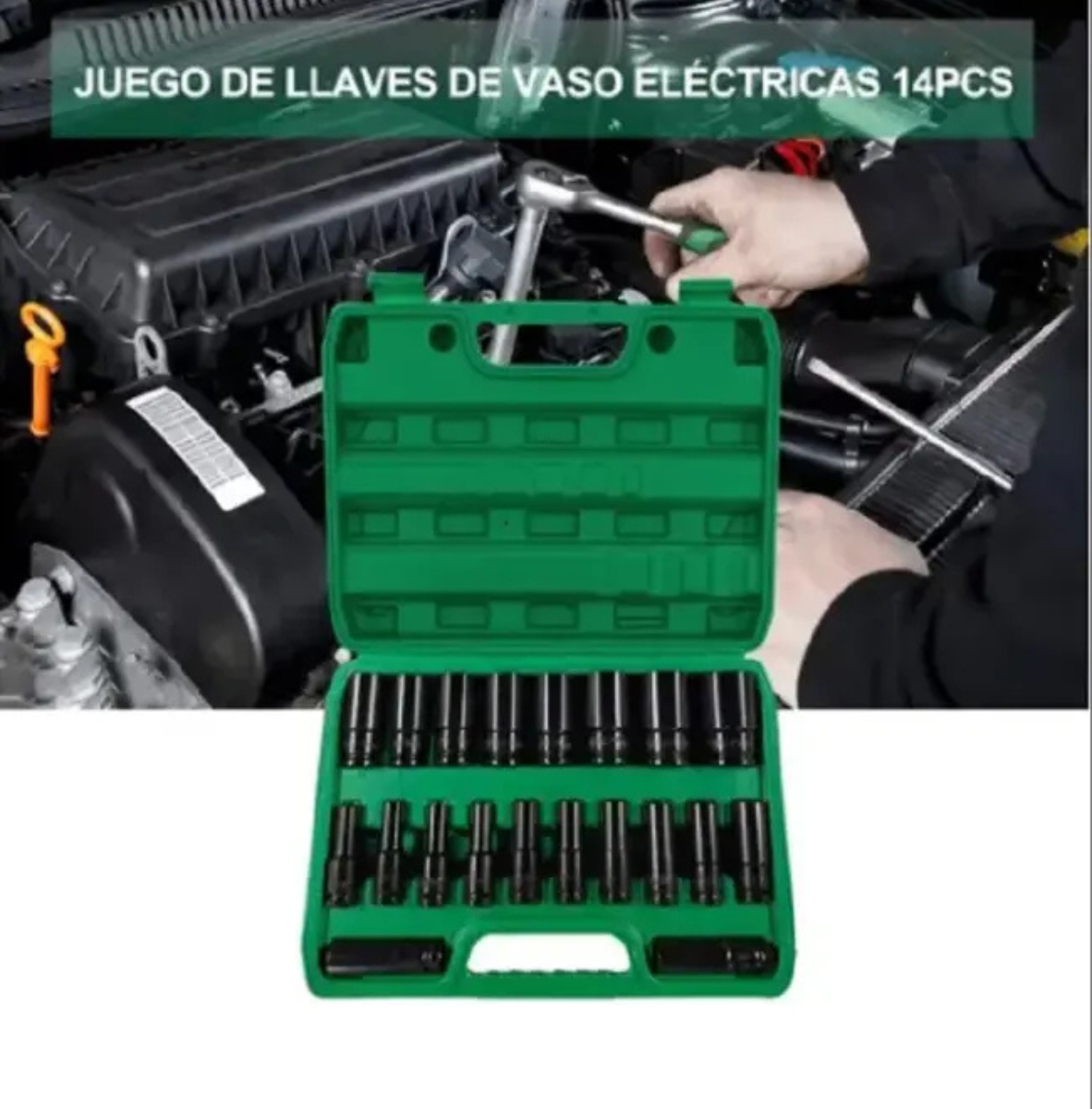 JUEGO DE DADOS Y LLAVES VASO 1/2" 20 PIEZAS MECÁNICA PROFESIONAL NEGRO