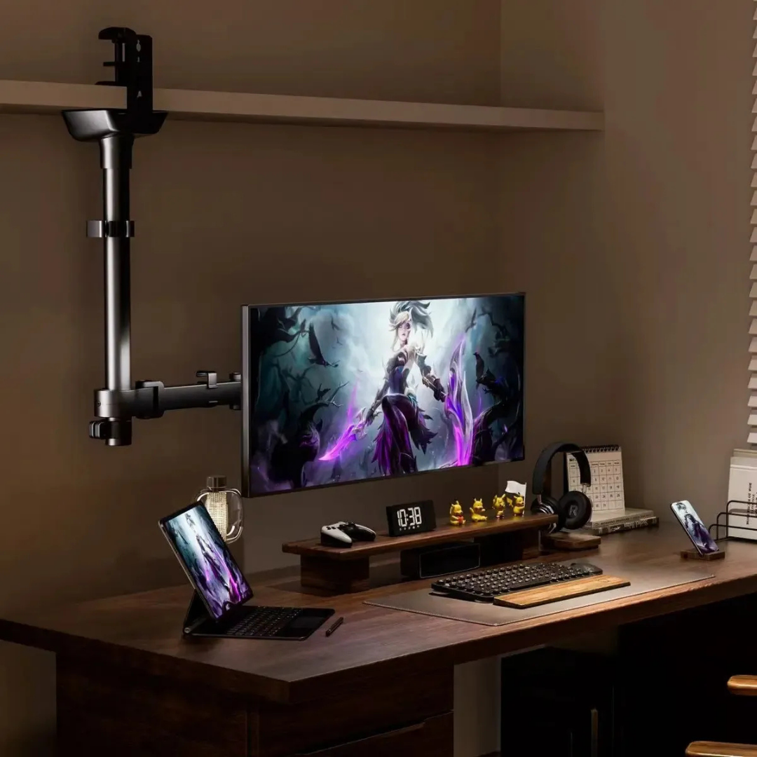 SOPORTE MONITOR ESCRITORIO BRAZO ARTICULADO NEGRO 15" A 30"