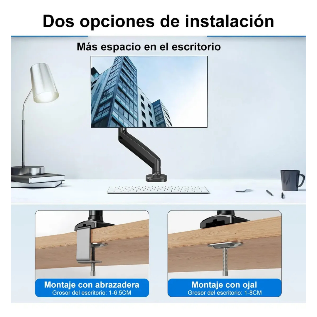 SOPORTE MONITOR ESCRITORIO 17" A 32" CON BRAZO ARTICULADO