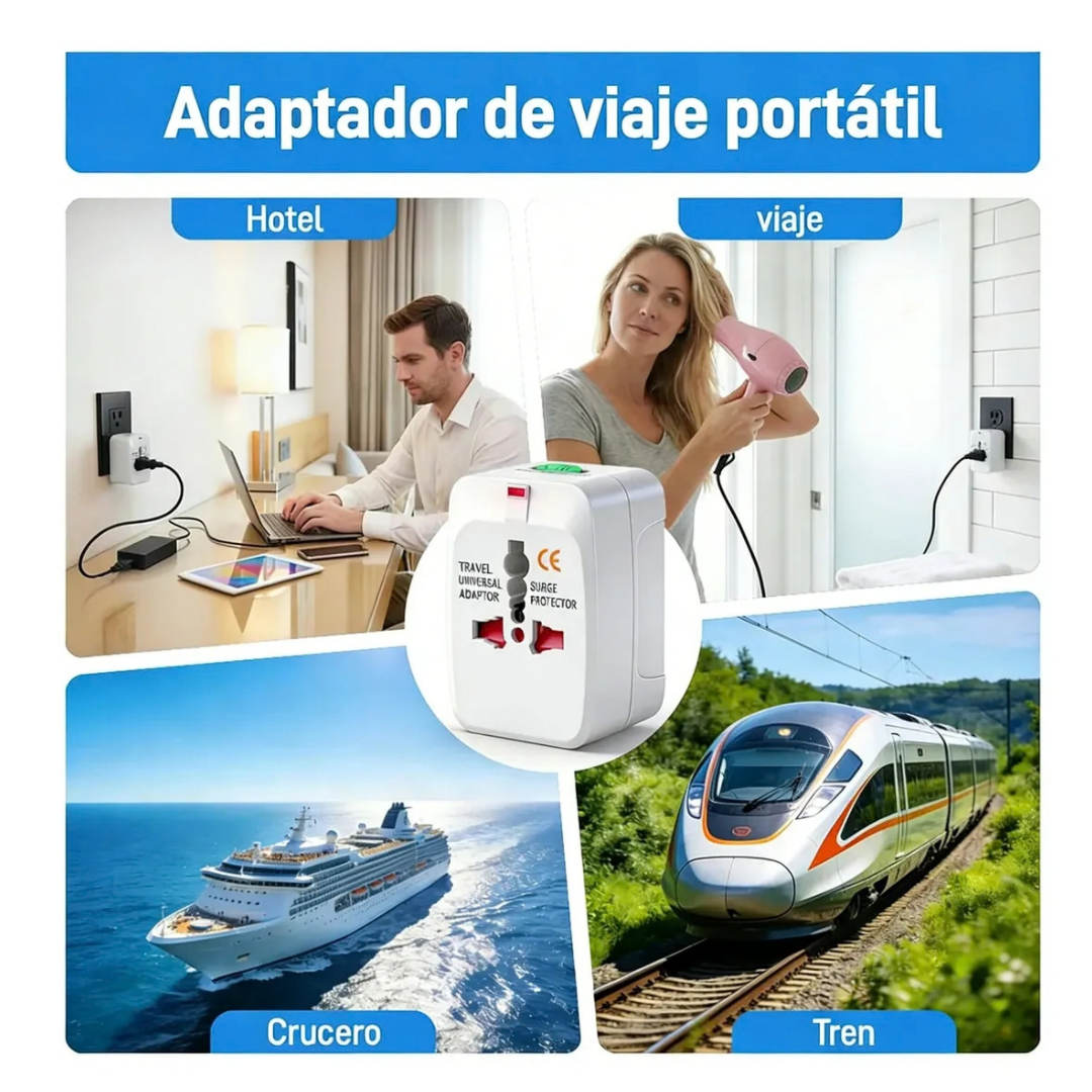 ADAPTADOR MULTIENCHUFE CONVERTIDOR ENCHUFE UNIVERSAL