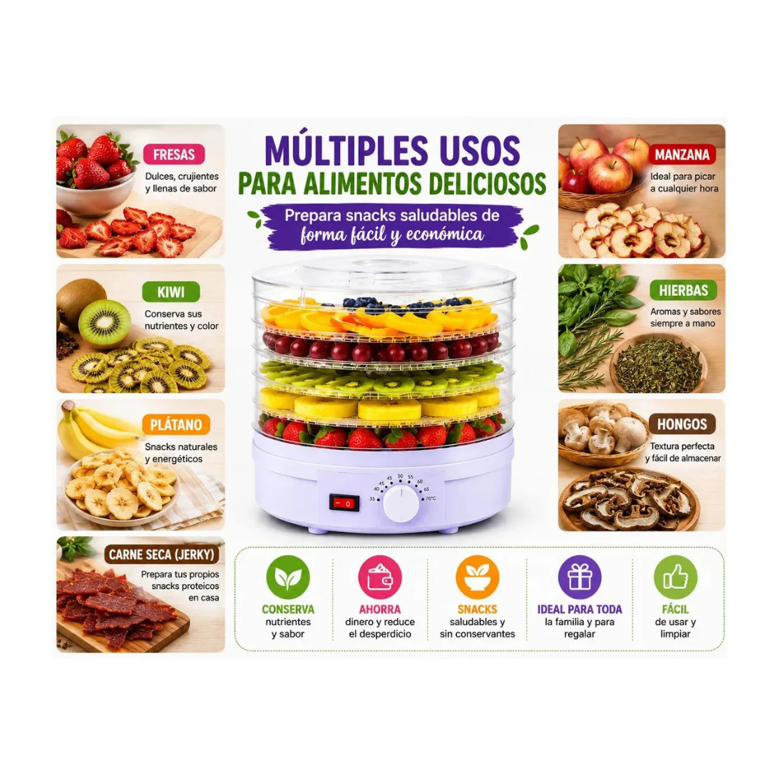 MÁQUINA DESHIDRATADORA DE FRUTAS Y ALIMENTOS- CONSERVA EL SABOR NATURAL