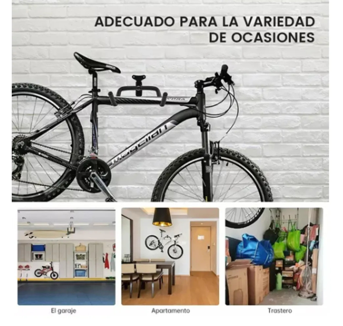 PORTA BICICLETA DE PARED PLEGABLE - SOPORTE METÁLICO PARA MURALLA