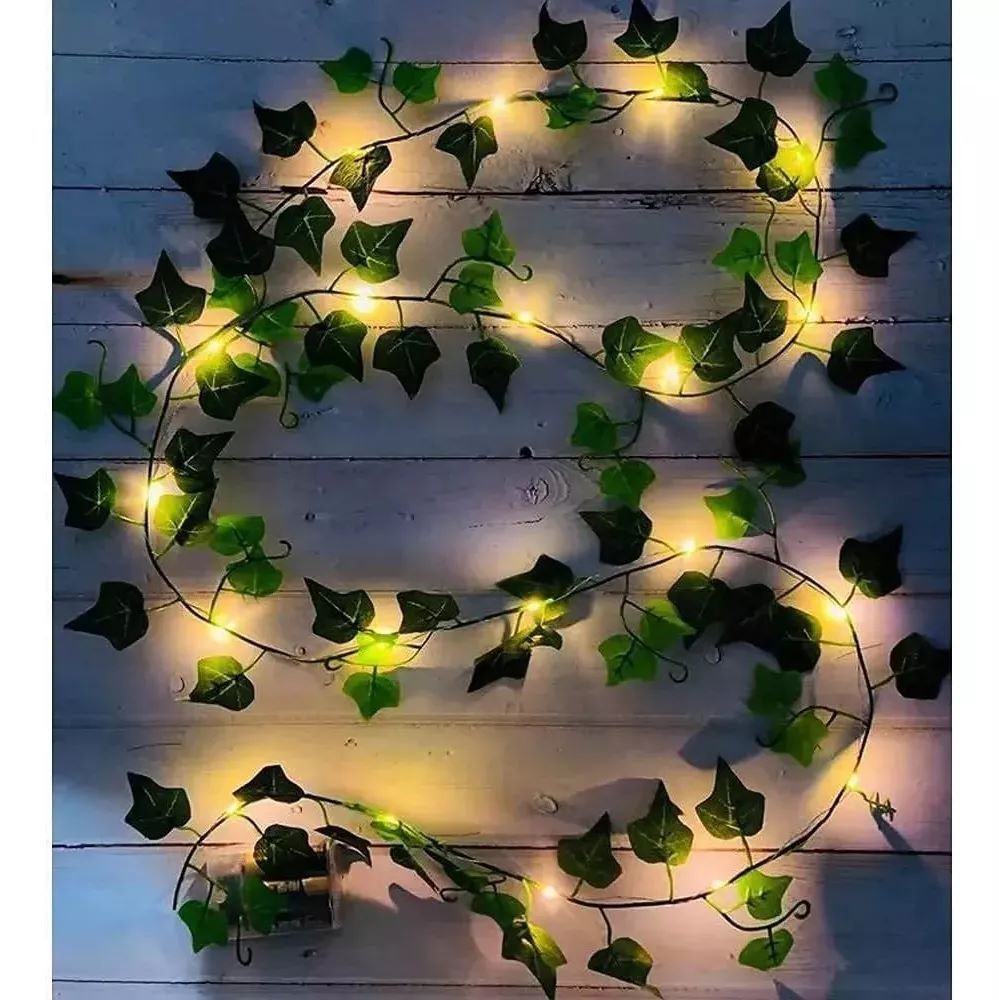 ✨🌿CORTINA SOLAR 10M HOJAS DECORATIVAS LUZ CÁLIDA🌞💡