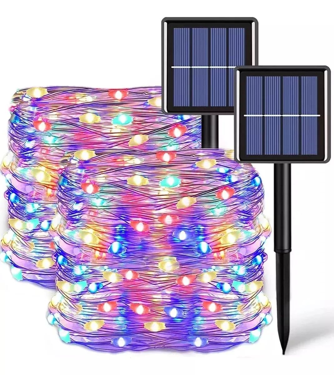 Guirnalda Solar Luces Hada para Decoración 20 Mts (Pack de 2) - MULTICOLOR