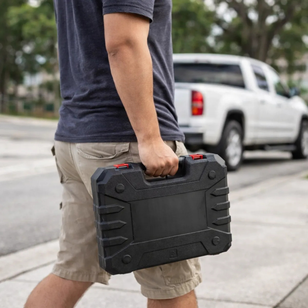 KIT TALADRO INALÁMBRICO CON 2 BATERÍAS Y ACCESORIOS