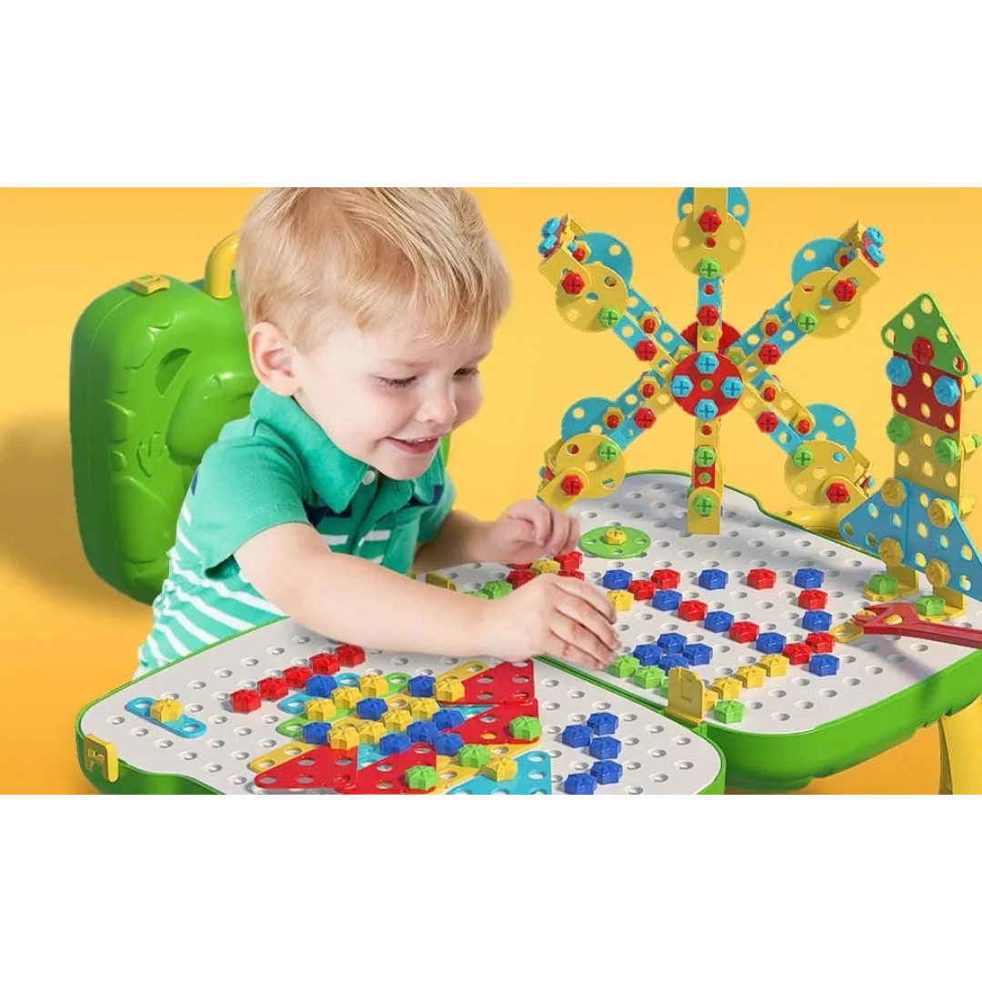 KIT DE HERRAMIENTAS INFANTIL 230 PIEZAS CON BLOQUES DE CONSTRUCCIÓN