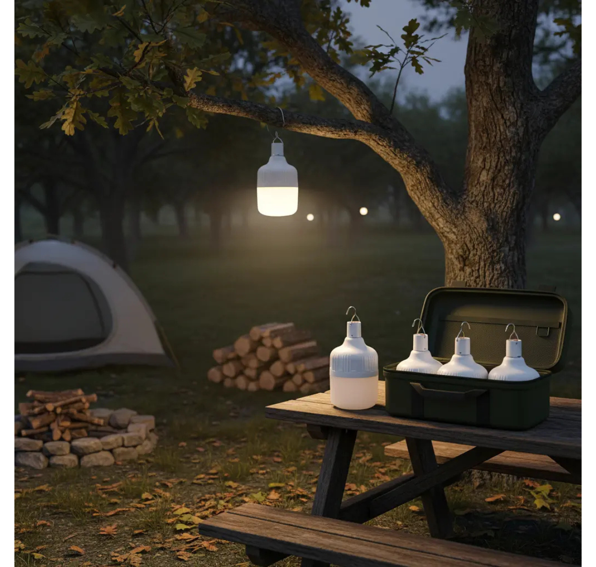 X4 LÁMPARAS RECARGABLES USB PARA CAMPING - AMPOLLETAS LED DE EMERGENCIA