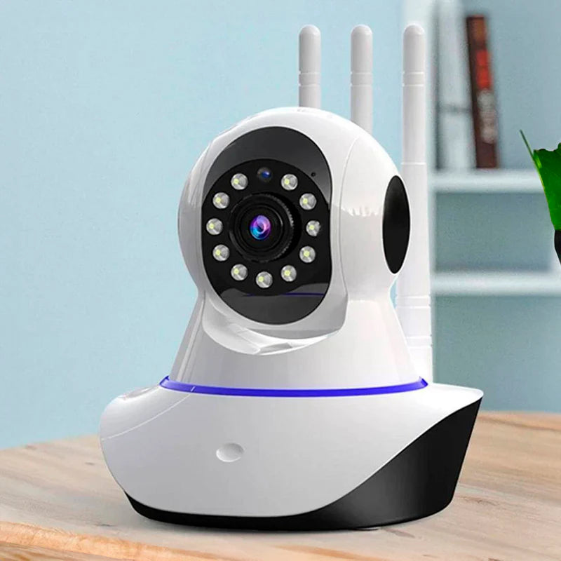 CÁMARA IP ROBÓTICA 360° HD WIFI CON VISIÓN NOCTURNA Y 3 ANTENAS