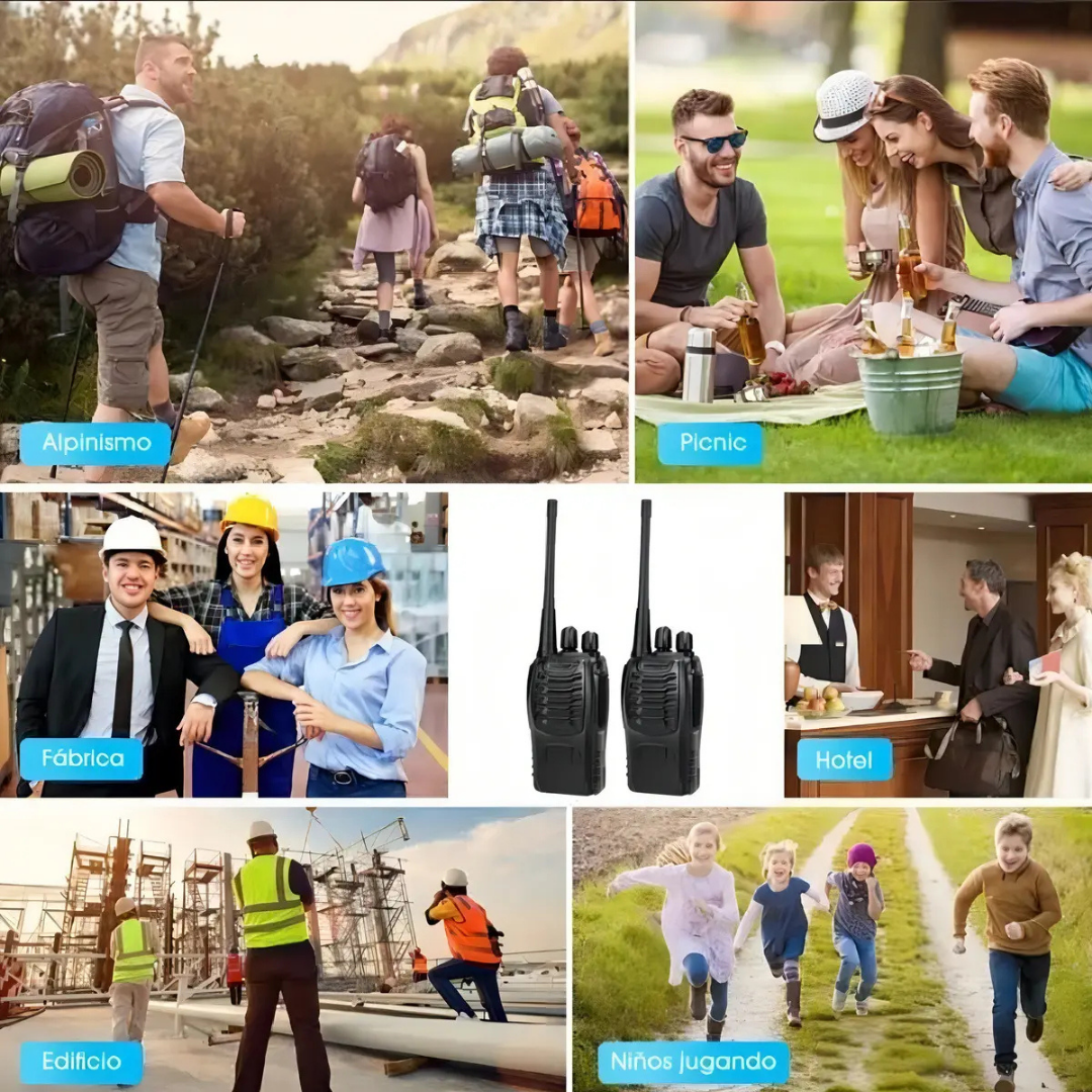 PACK X2 WALKIE TALKIE BF-888S 5W FRECUENCIA 400-470MHZ