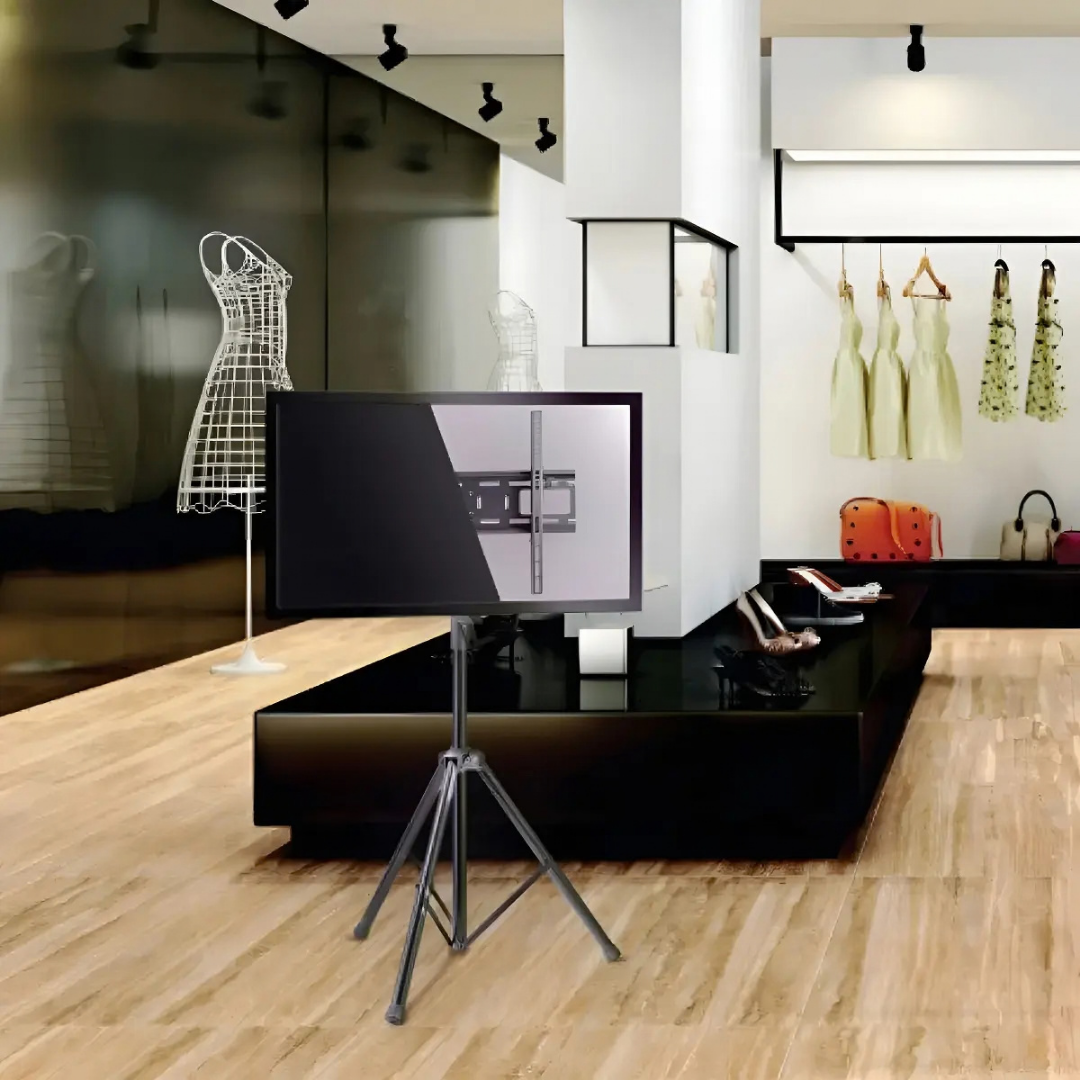 BASE TRÍ´PODE PEDESTAL TV 32 A 55 PULGADAS GIRATORIO 360° -NEGRO