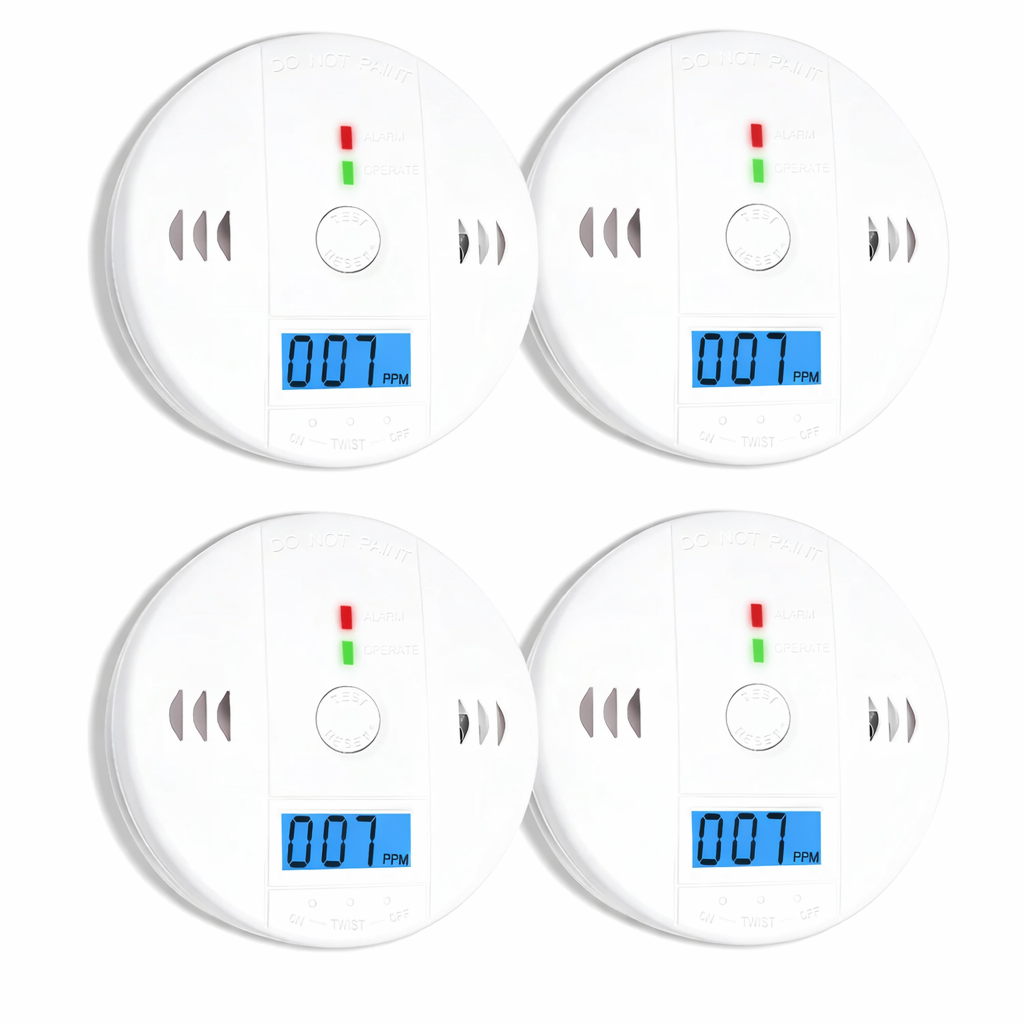 PACK X4 DETECTOR DE GASES, HUMO Y MONÓXIDO DE CARBONO - ALARMA PROTECCIÓN HOGAR