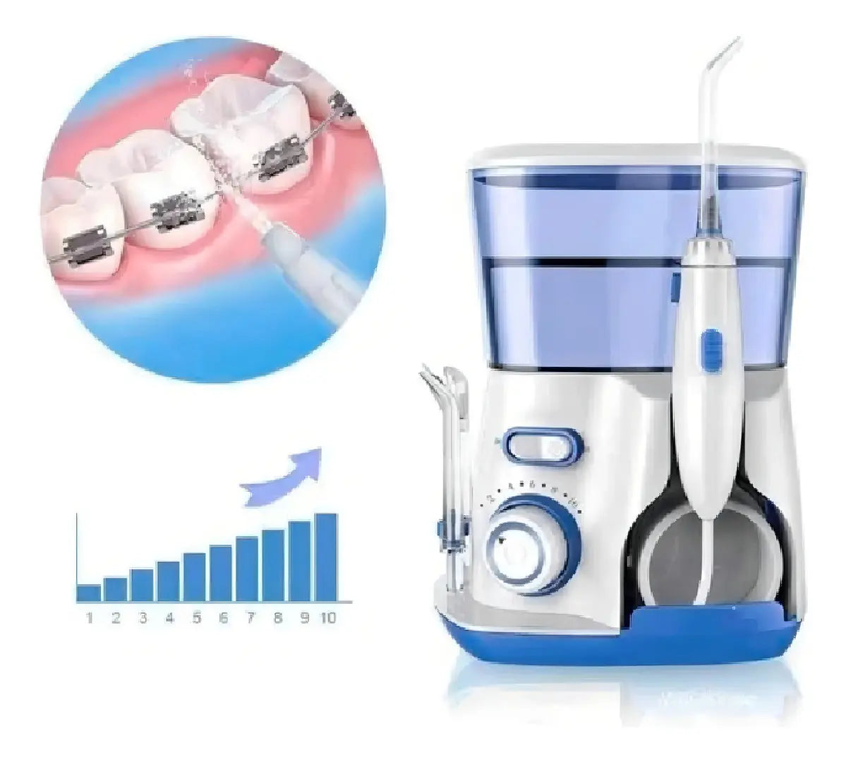 LIMPIADOR DENTAL 800ML V300 BLANCO/AZUL IRRIGADOR ORAL