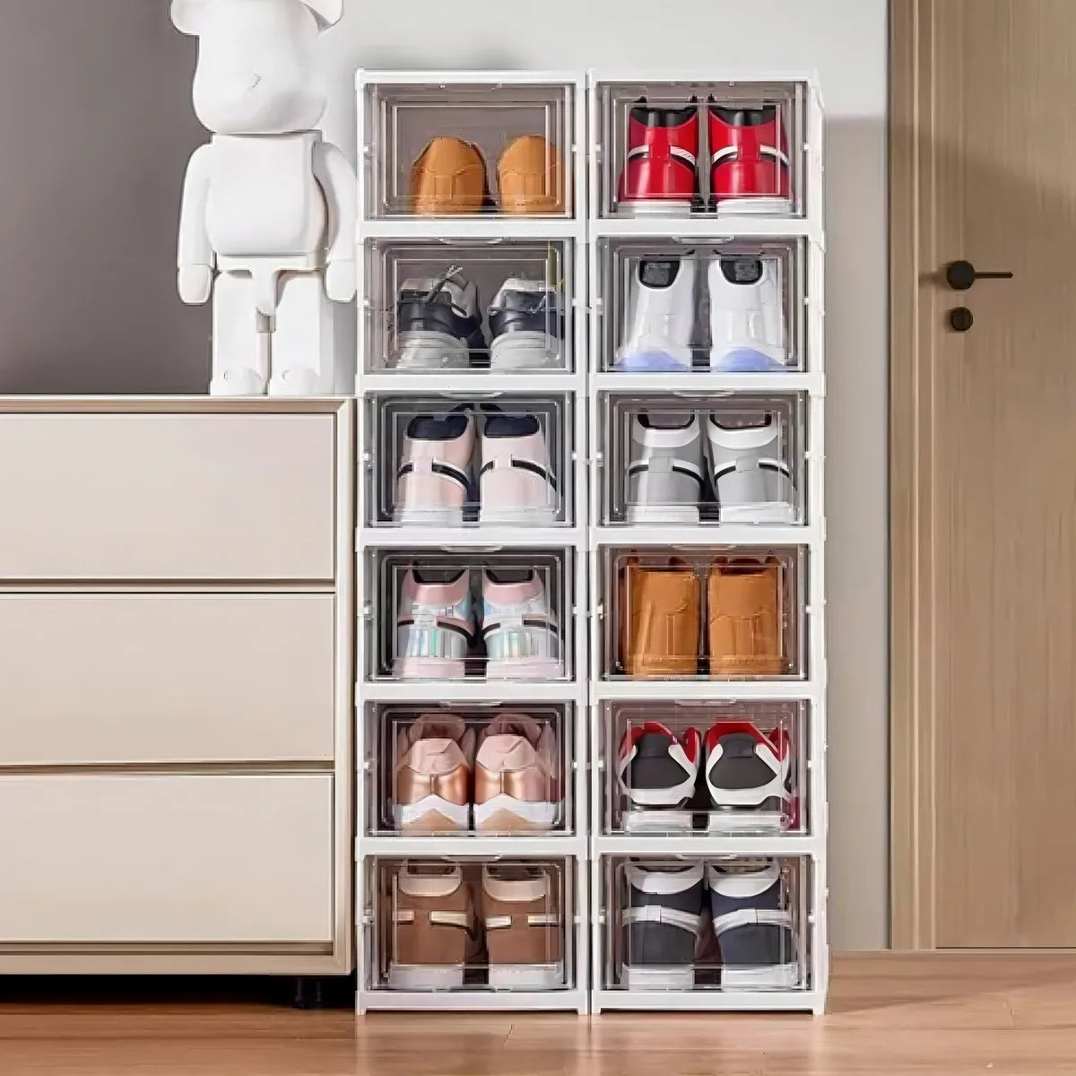 CAJA ORGANIZADOR DE ZAPATOS 6 NIVELES -AHORRO DE ESPACIO Y ORDEN TOTAL