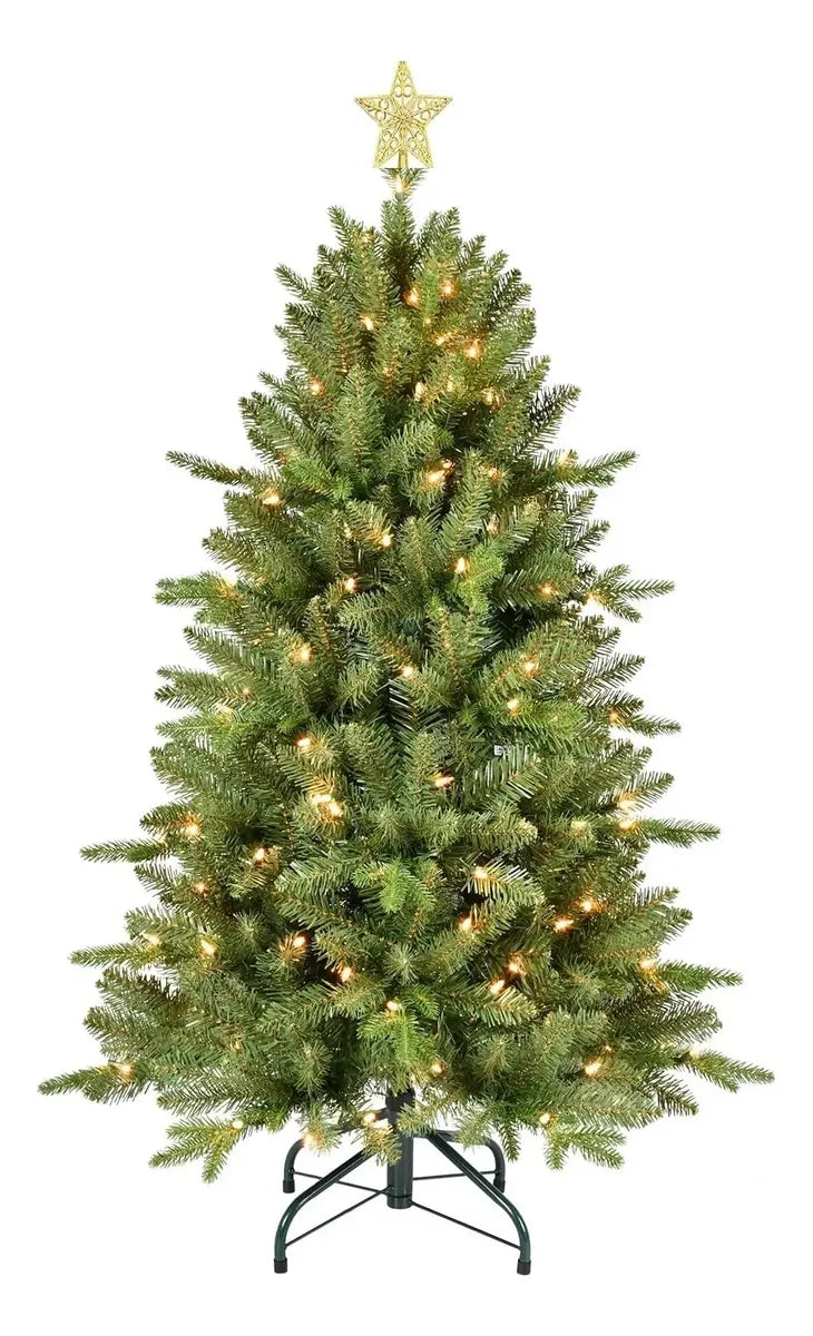 ÁRBOL DE NAVIDAD 1.80 METROS CON LUCES LED INCORPORADAS Y BASE METÁLICA