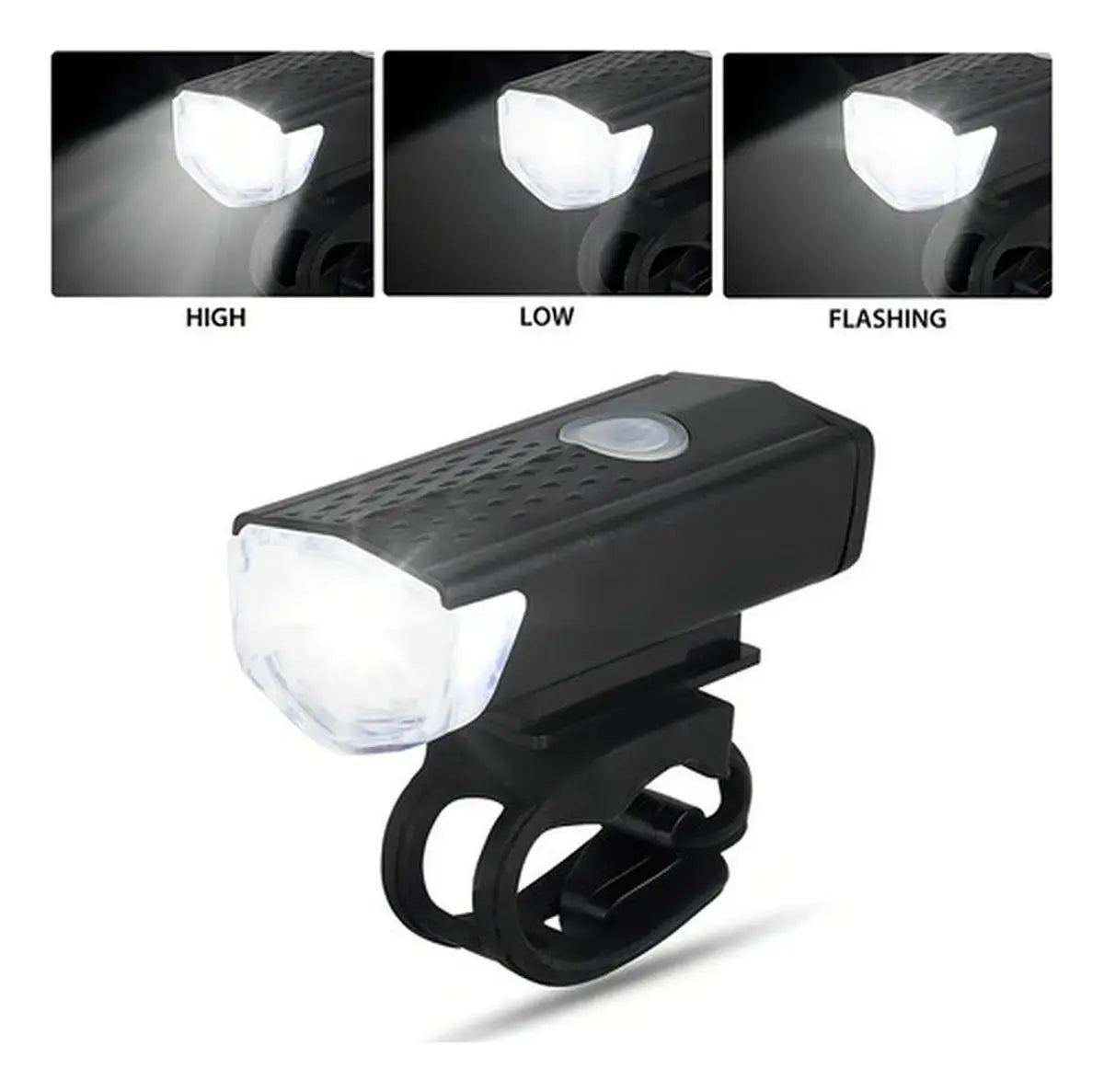 PACK 2 LUCES LED BICIBLETA USB TRASERA Y DELANTERA NORPLAT -NEGRO