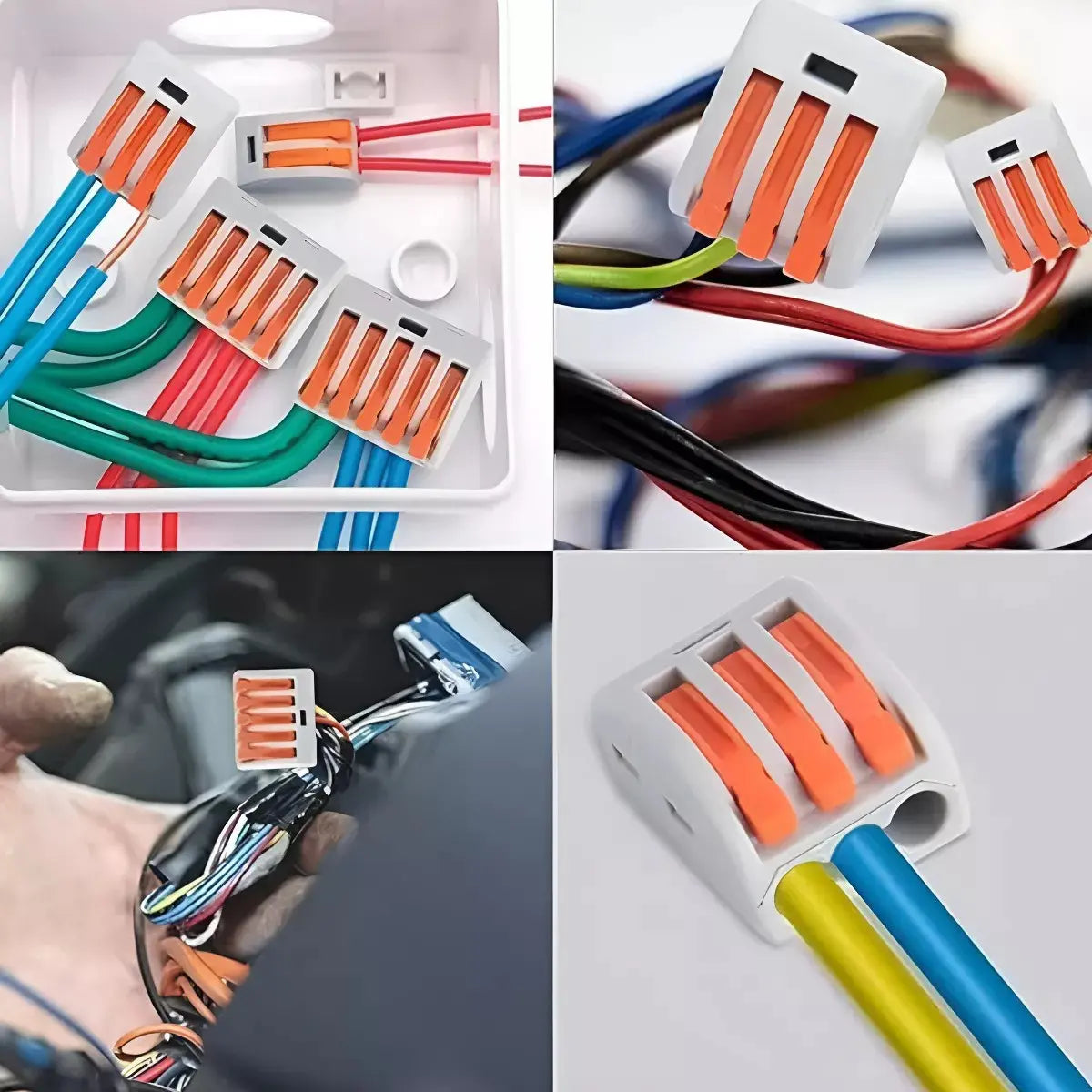 SET 100 CONECTORES ELÉCTRICOS RÁPIDOS TIPO WAGO 3 ENTRADAS