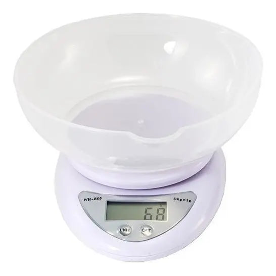 PESA DIGITAL MINI GRAMERA CON BOWL COCINA 5KG X 1G BLANCA