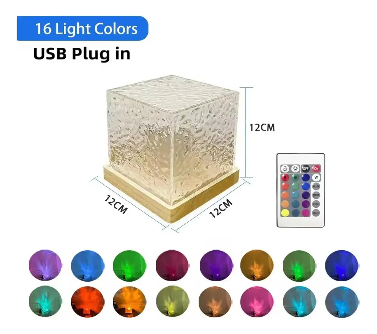 LÁMPARA AURORA BOREAL DE AGUA CELESTIAL 16 COLORES LED