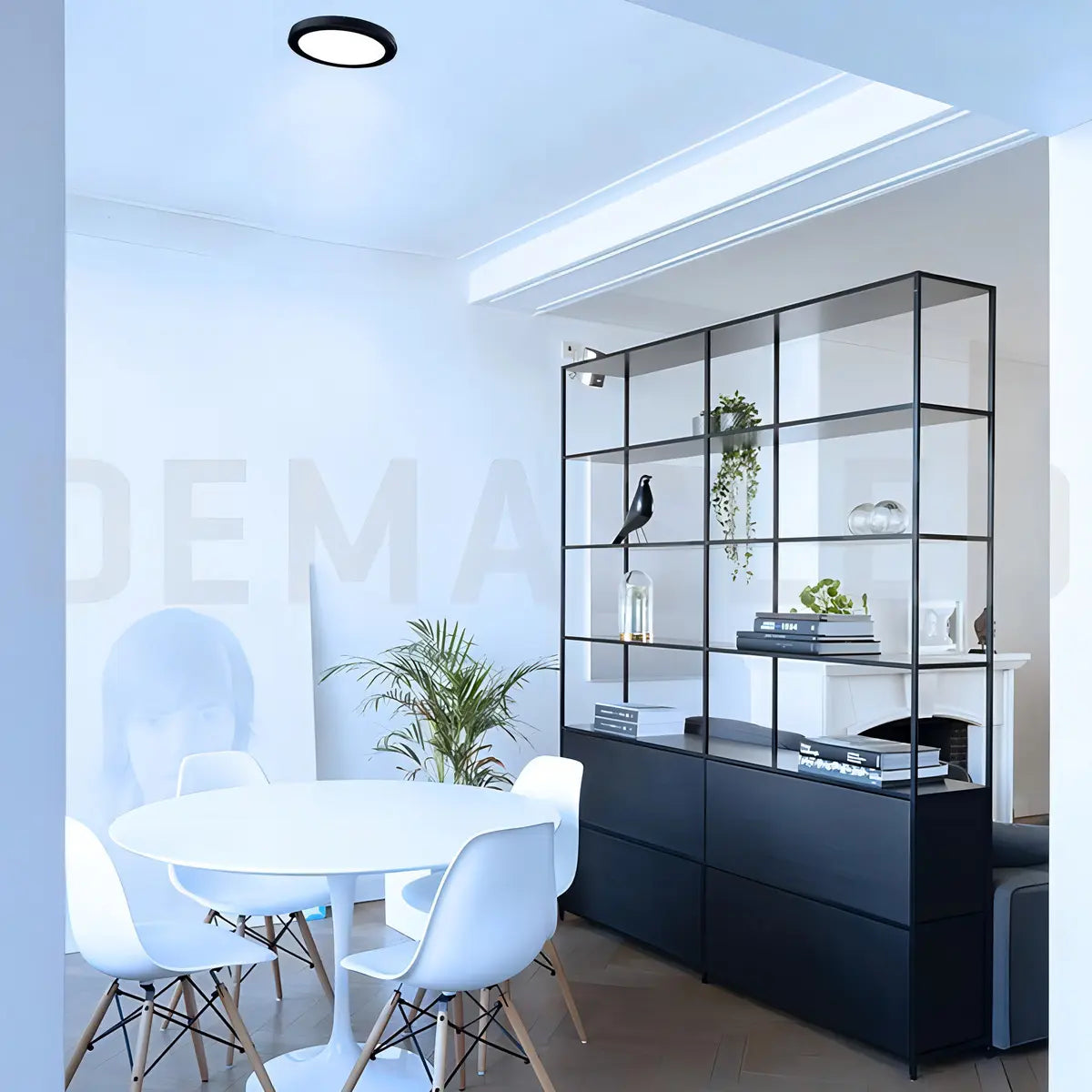 FOCO PANEL LED 24W  PLAFÓN REDONDO 30 CM SOBREPUESTO NEGRO LUZ FRÍA 6000K