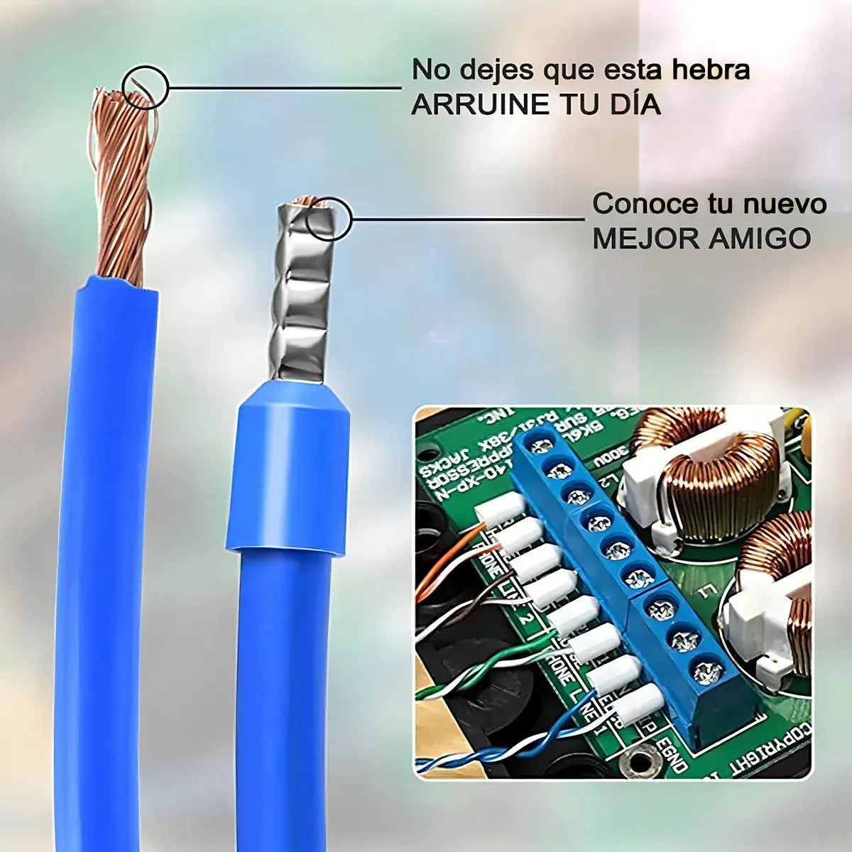 CRIMPADORA ALICATE PRENSA PELACABLE + KIT 1200 TERMINALES
