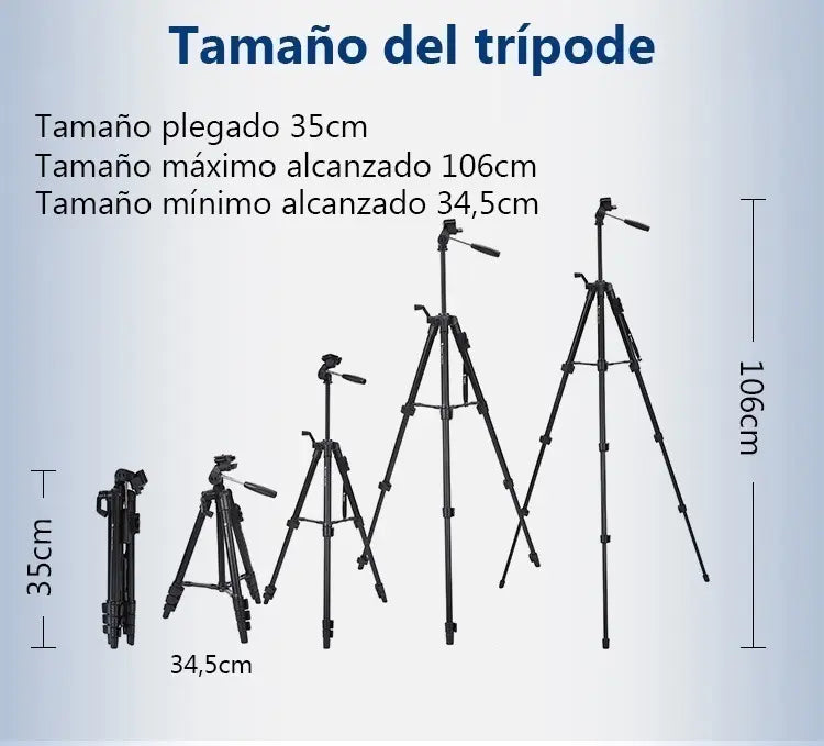 TRÍPODE PLEGABLE PROFESIONAL SL- 3600 CON BOLSO - AJUSTABLE Y PORTÁTIL