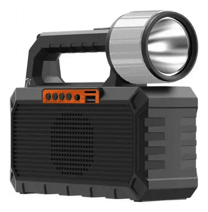 KIT EMERGENCIA RADIO SOLAR MULTIUSOS CON AMPOLLETAS + LINTERNA + USB