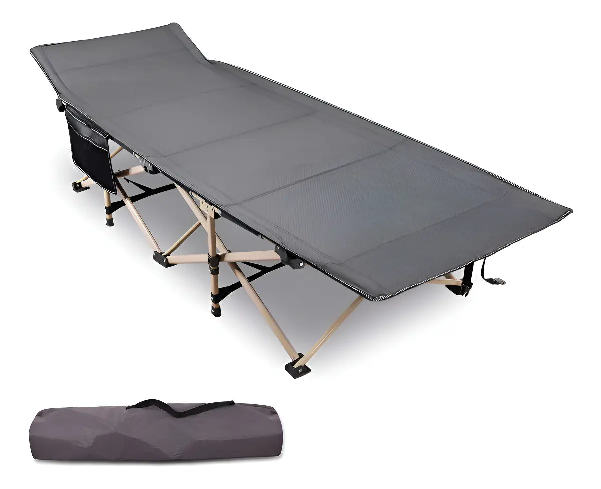 CATRE CAMA CAMPING PLEGABLE PORTÁTIL SEANITE GRIS OSCURO