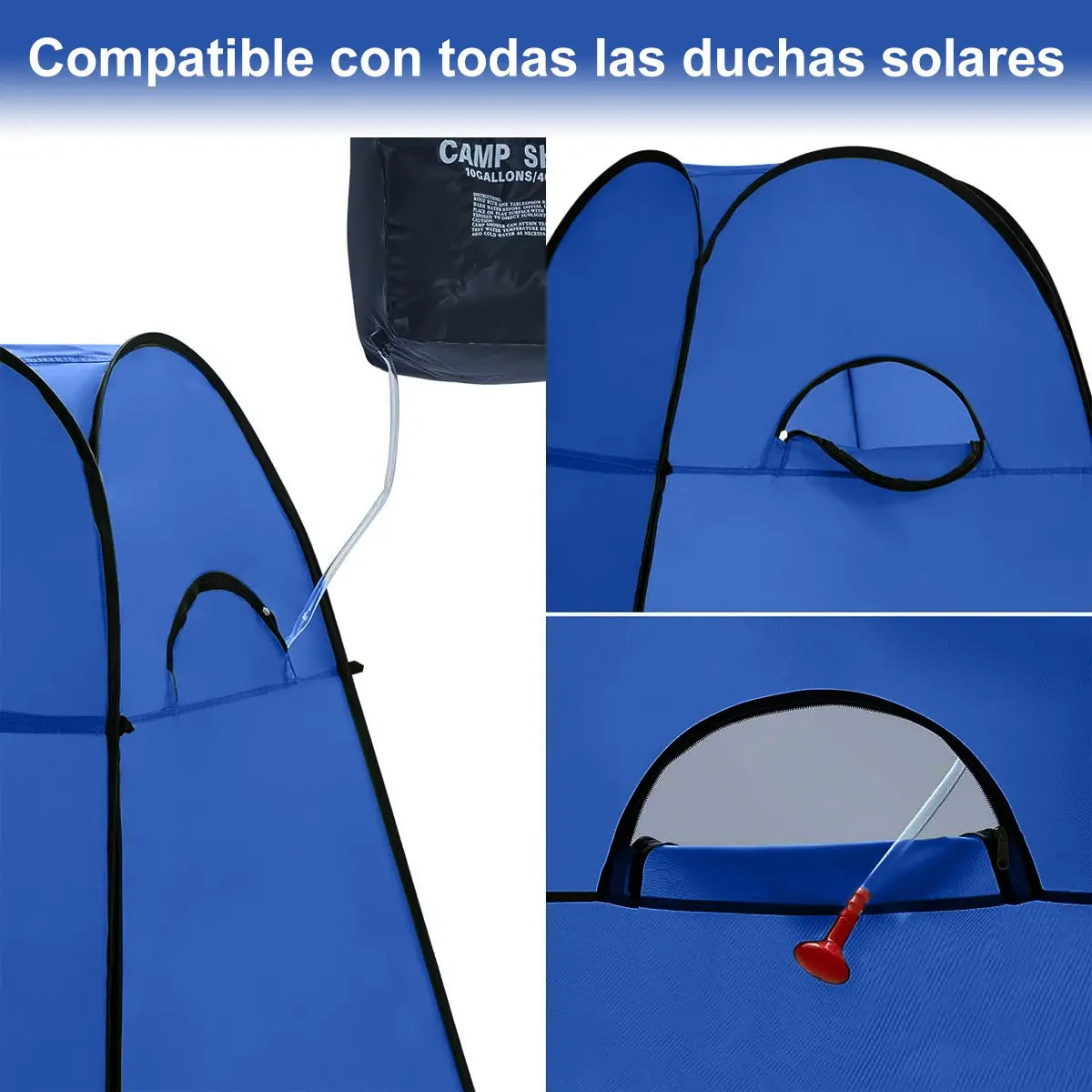 CARPA BAÑO VESTIDOR + BAÑO QUÍMICO 20L + 2 DUCHA 20L - KIT CAMPING