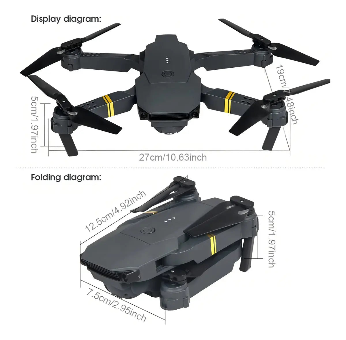 DRONE E58 PRO RECARGABLE CÁMARA 4K WIFI 2.4GHz 4 EJES RC