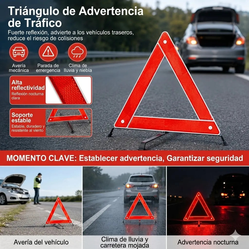 KIT DE EMERGENCIA PARA AUTO BOLSO SEGURIDAD VIAL 6 PIEZAS