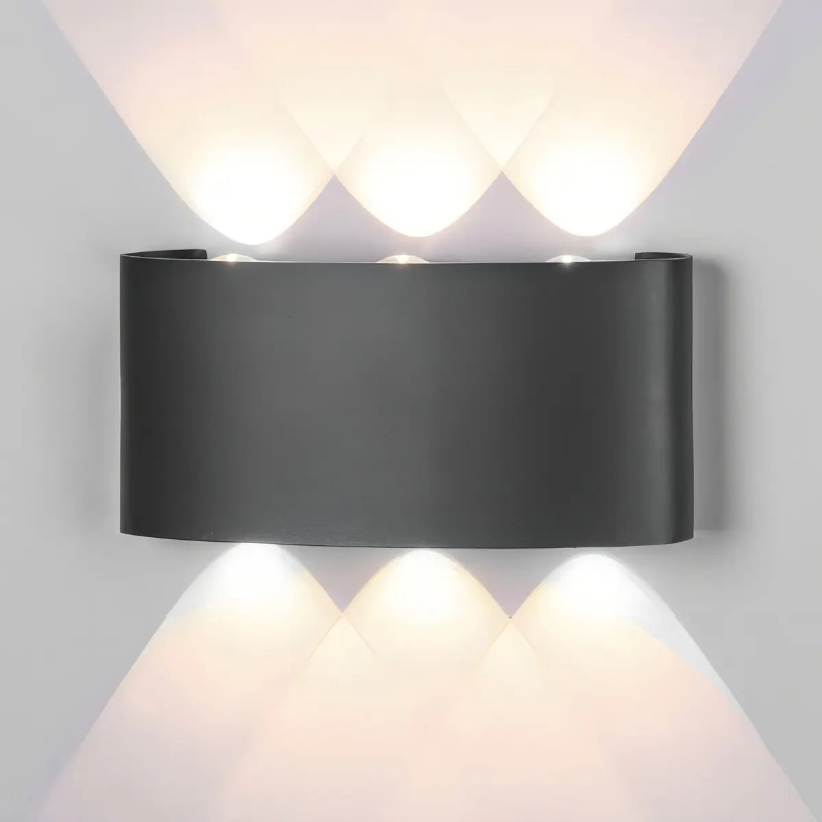 APLIQUE DE PARED 6 LED LUZ CÁLIDA DECORACIÓN HOGAR -NEGRO