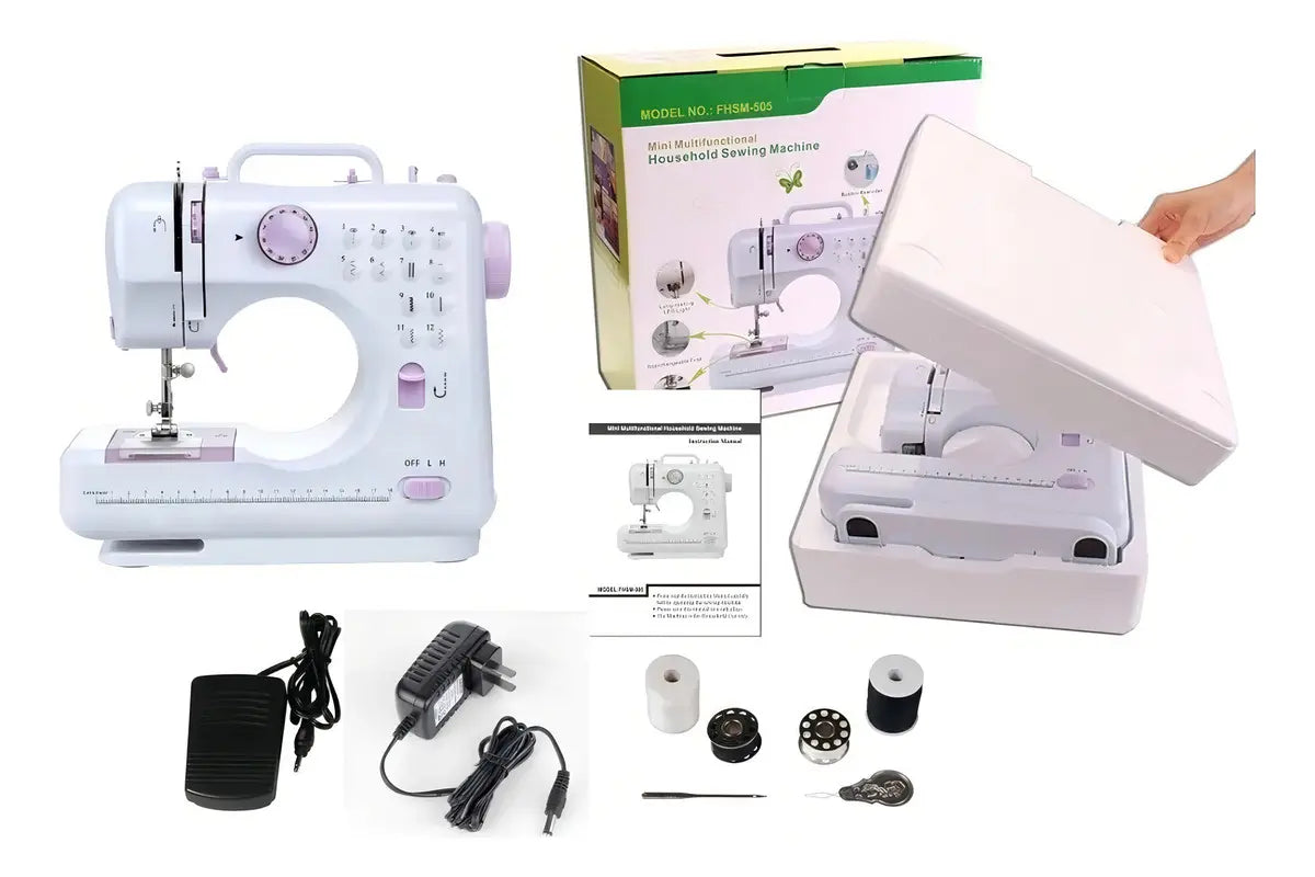 MÁQUINA DE COSER PORTÁTIL 12 PUNTADAS CON PEDAL