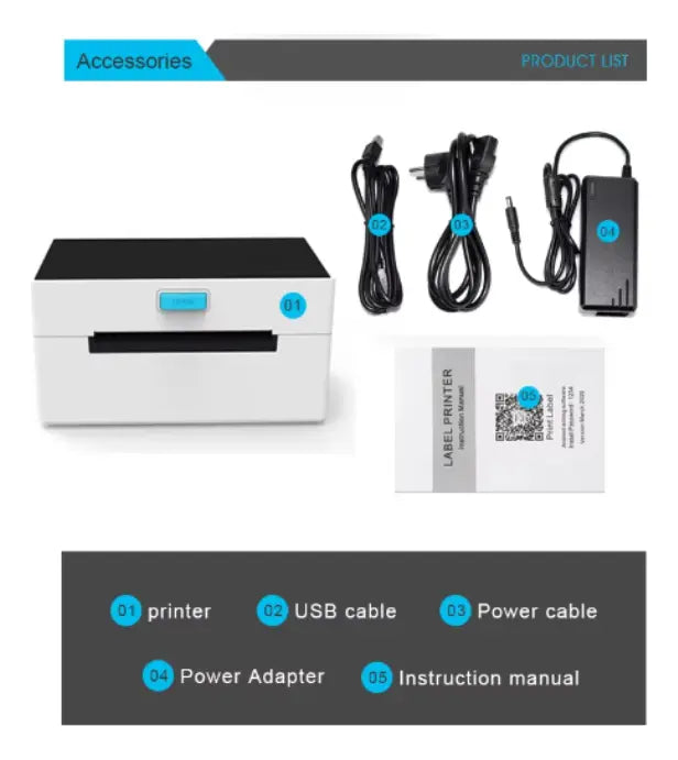 IMPRESORA TÉRMICA DE ETIQUETAS USB 4" (110mm)