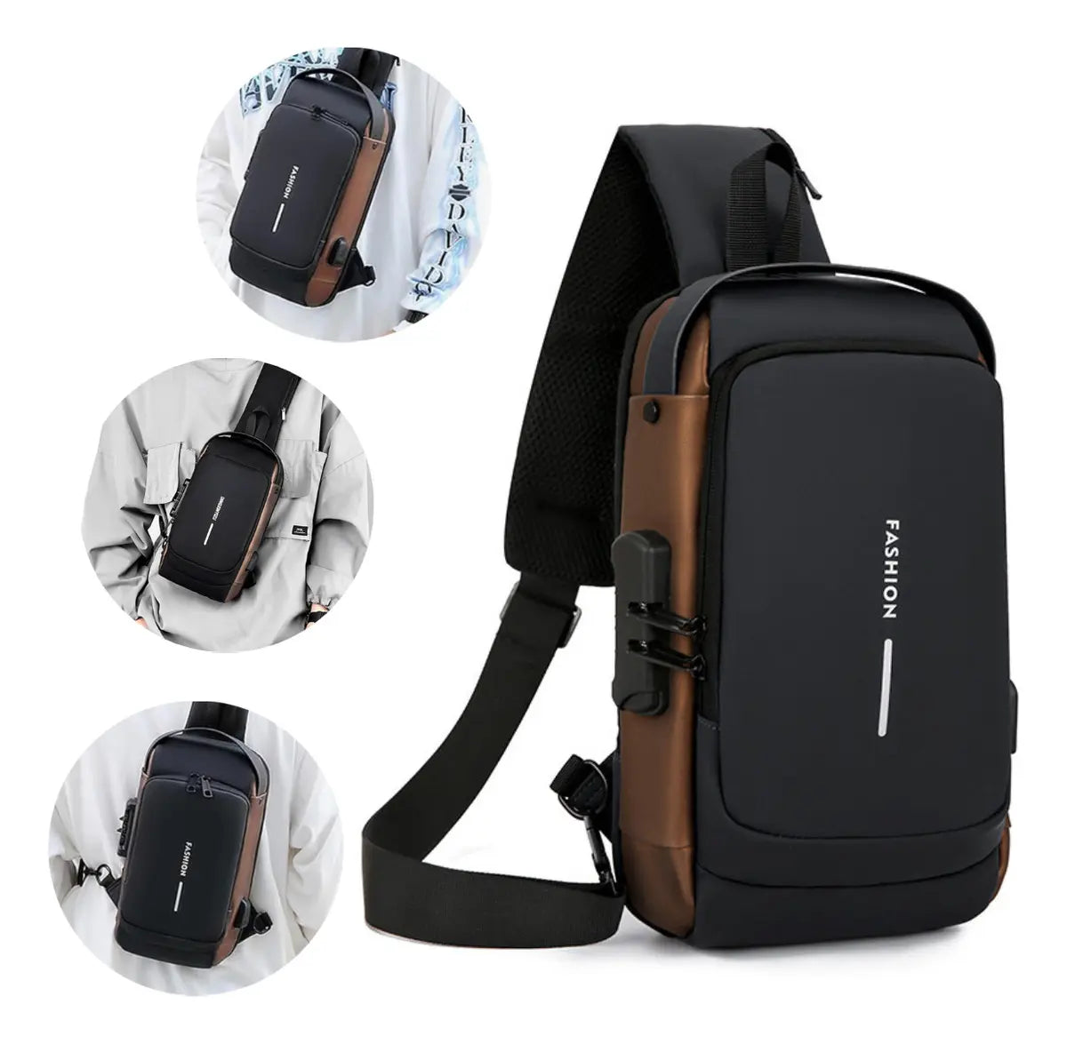 BOLSO BANANO CRUZADO ANTIRROBO IMPERMEABLE MULTIFUNCIONAL