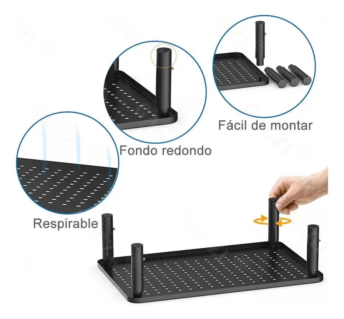 BASE SOPORTE MONITOR 3 ALTURAS AJUSTABLE PORTÁTIL PARA PC