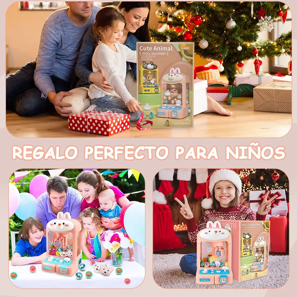 JUEGO MÁQUINA DE GARRAS CON 20 MUÑECOS Y  10 BOLAS - ARCADE INFANTIL