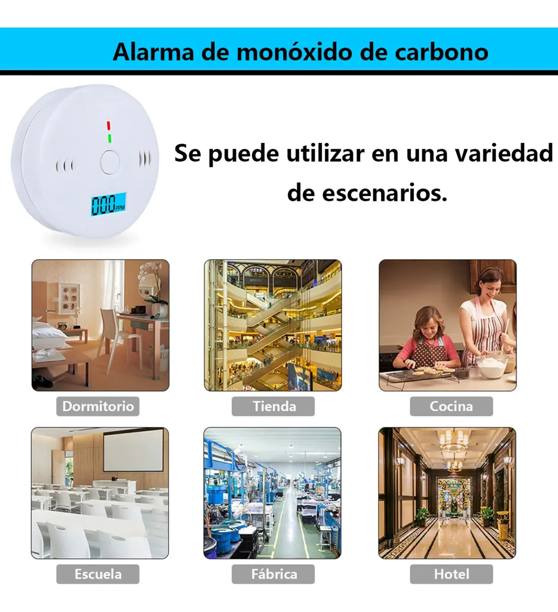 PACK X2 DETECTORES E MONÓXIDO DE CARBONO DIGITAL LCD