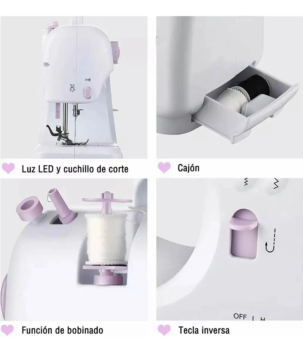 MÁQUINA DE COSER PORTÁTIL 12 PUNTADAS CON PEDAL