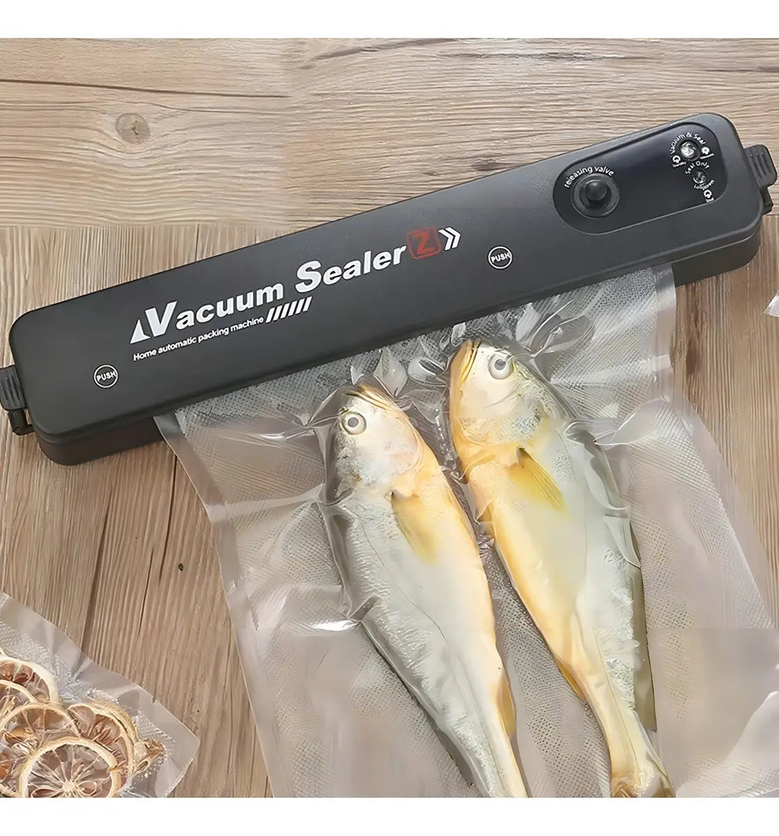 MÁQUINA SELLADORA AL VACÍO PARA ALIMENTOS + BOLSAS INCLUIDAS COLOR NEGRO