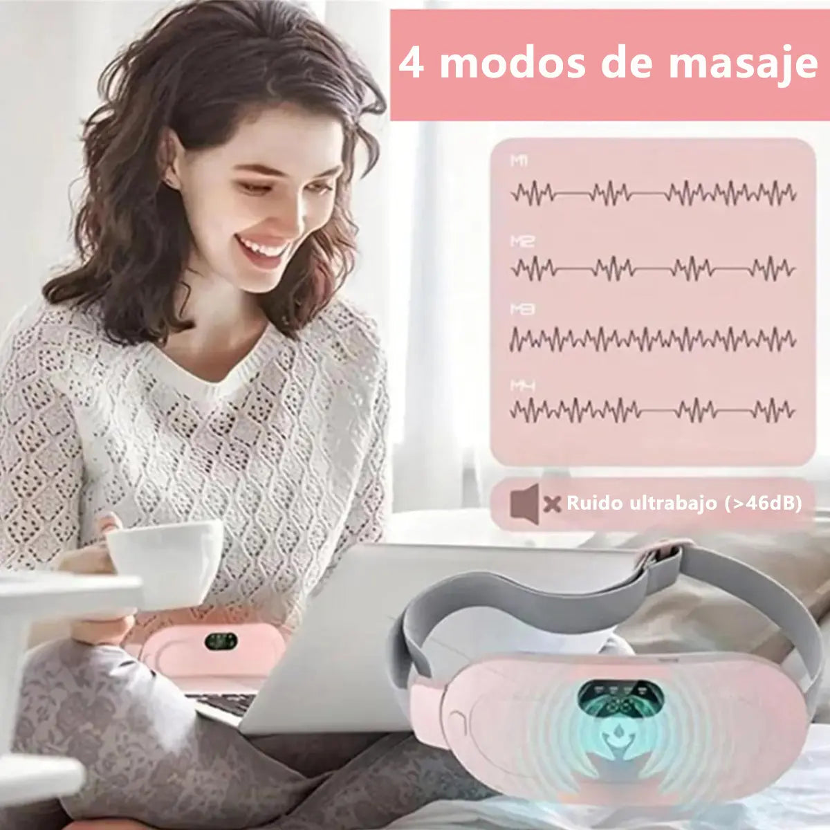 PACK CINTURÓN PARA DOLOR MENSTRUAL CON CALOR + ANTIFAZ PARA DORMIR 3D