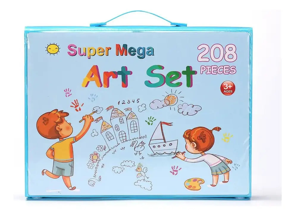 SET DE DIBUJO Y PINTURA 208 PIEZAS PORTÁTIL PARA NIÑOS