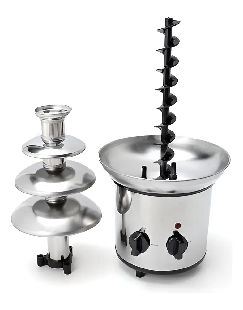 CASCADA FUENTE CHOCOLATE FONDUE 4 NIVELES ACERO INOXIDABLE