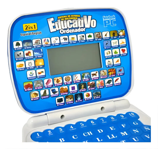 LAPTOP DE JUGUETE DIDÁCTICA EDUCATIVA CON PANTALLA- AZUL