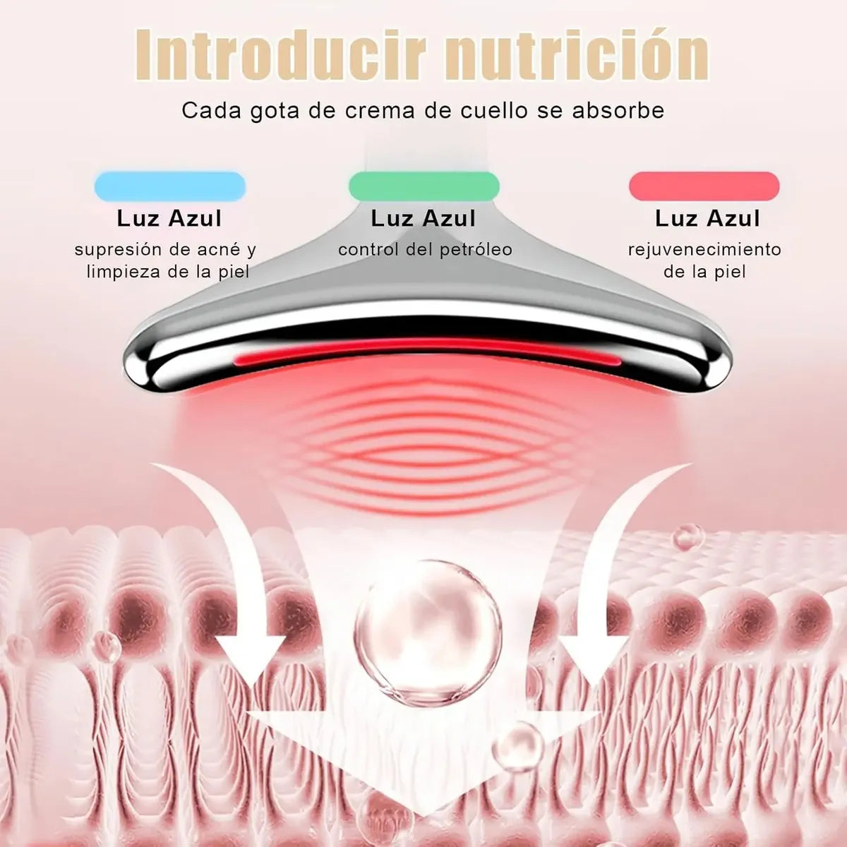 MASAJEADOR REDUCTOR PAPADA FACIAL CUELLO ANTIARRUGAS BLANCO