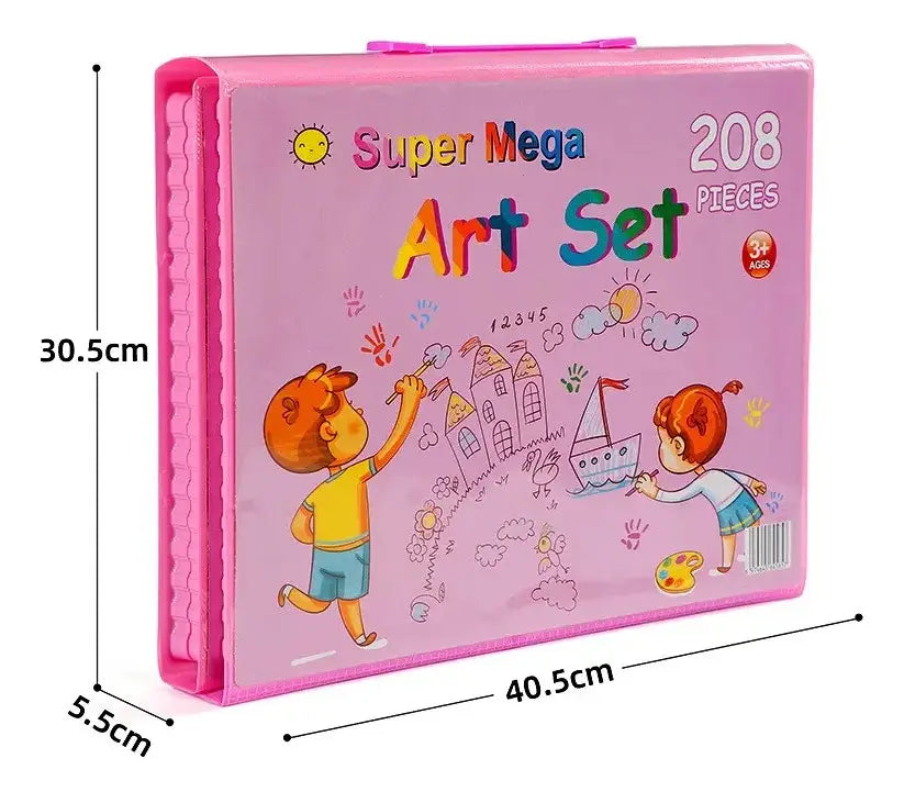 SET DE DIBUJO Y PINTURA 208 PIEZAS PORTÁTIL PARA NIÑOS