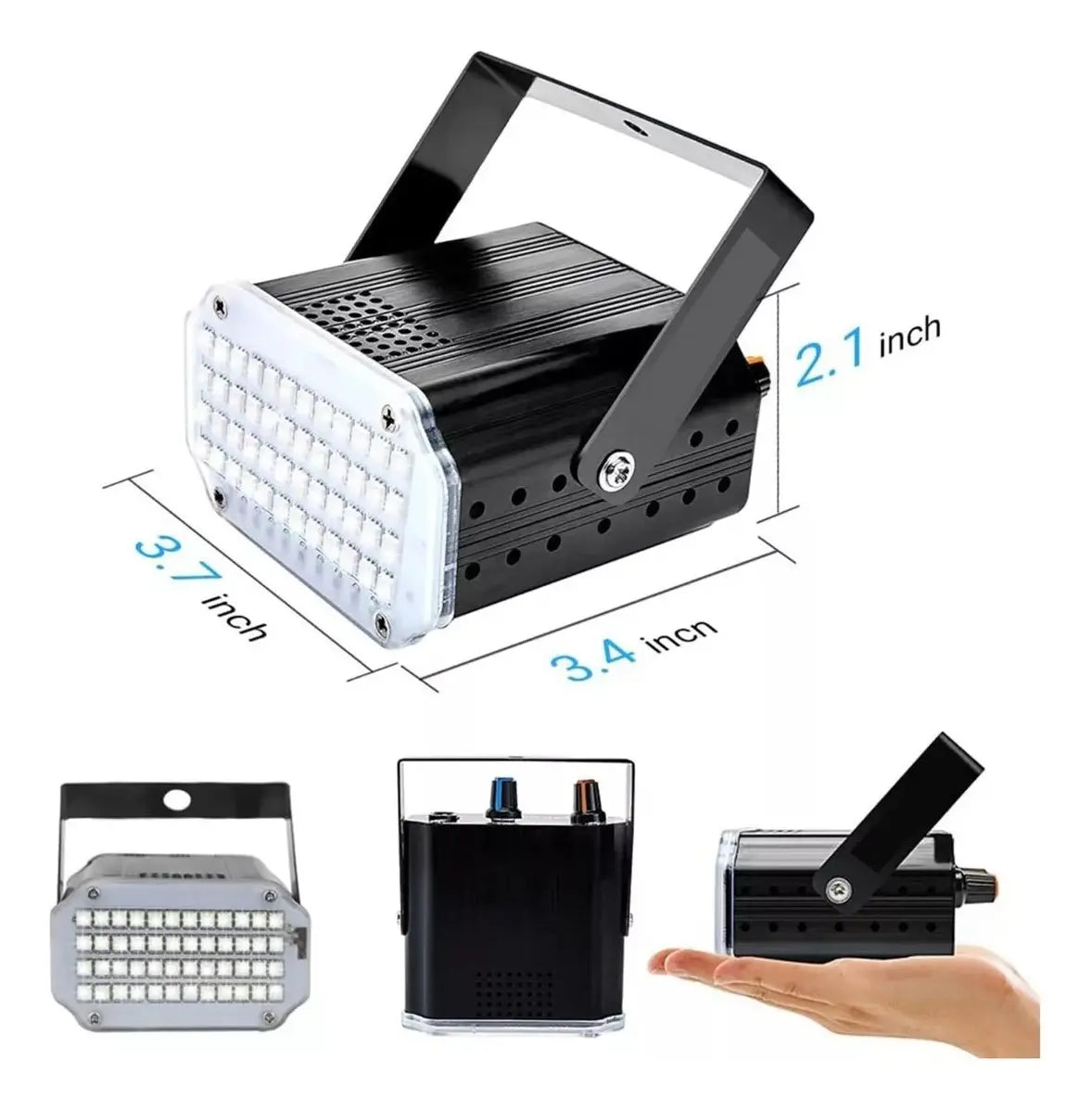 MINI FOCO ESTROBOSCÓPICO 36 LED BLANCO PARA FIESTA ✨