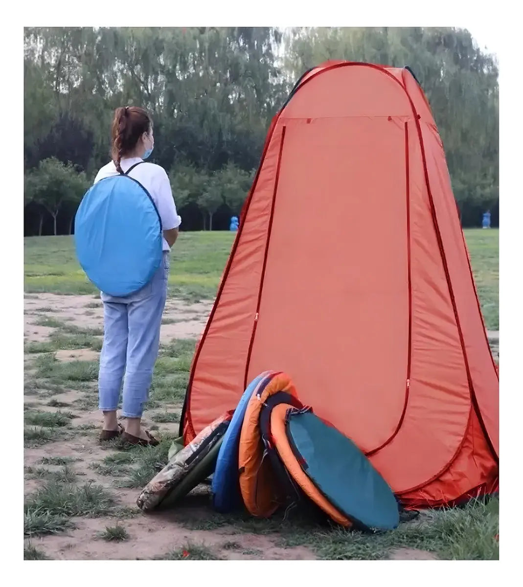 CARPA BAÑO VESTIDOR PORTÁTIL + DUCHA CAMPING PORTÁTIL (COLOR A DISPOSICIÓN)