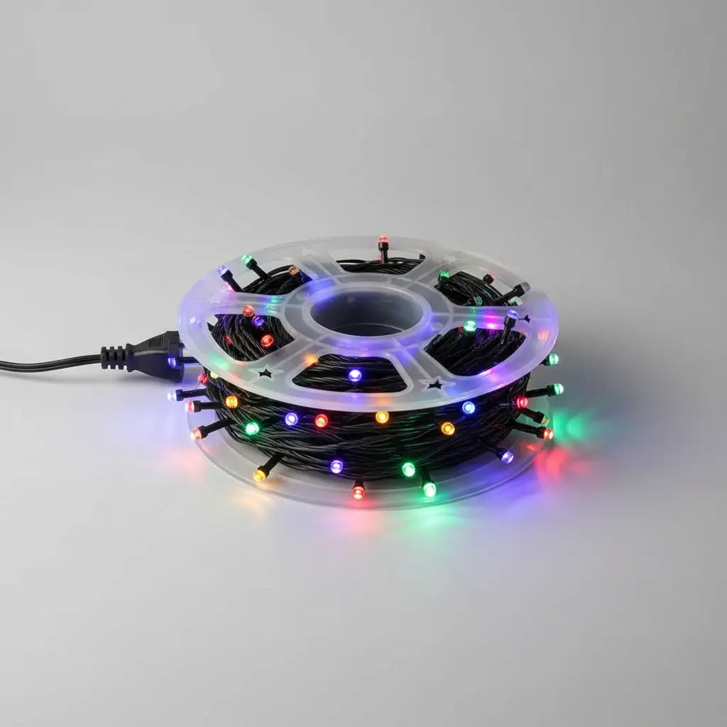 ROLLO LUCES LED 100 METROS ELÉCTRICA MULTICOLOR PARA DECORACIÓN NAVIDAD