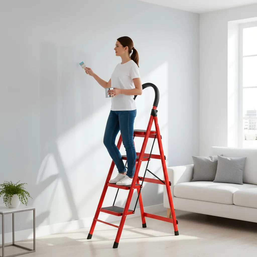 ESCALERA PLEGABLE 4 PELDAÑOS RESISTENTE